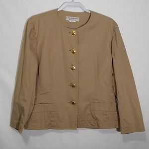 YSL Rive gauche tan vintage jacket. Size 12.